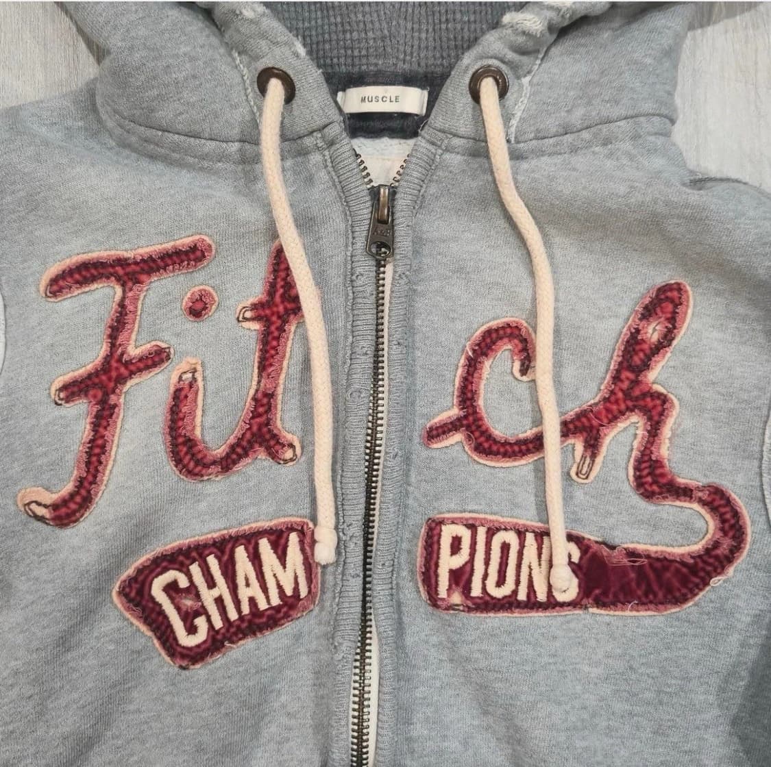 아베크롬비 앤 피치 빈티지 챔피언스 아플리케 로고 후드 집업 상품이미지2