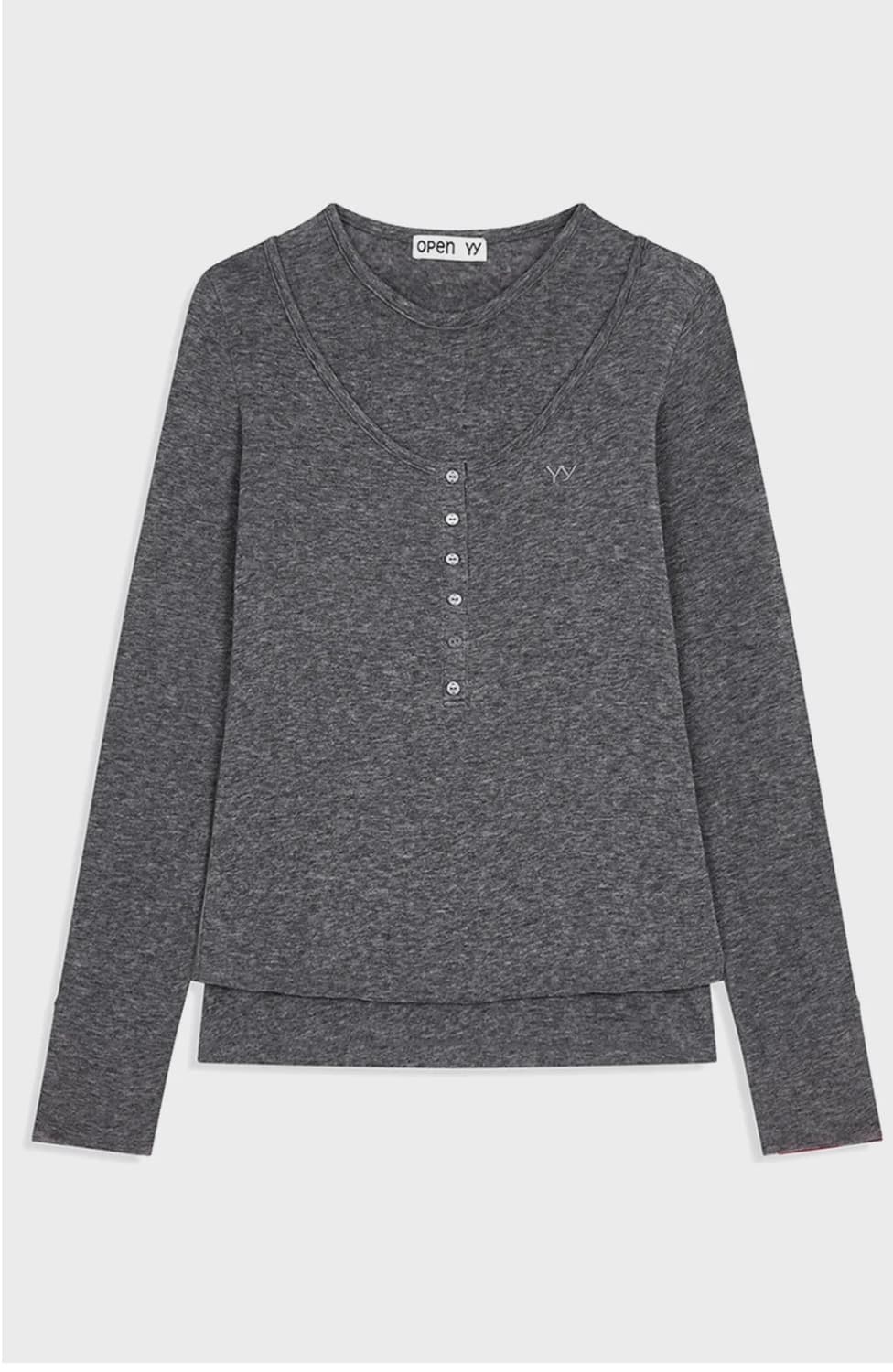 openyy 오픈와이와이 헨리넥티 레이어드티 상품이미지3