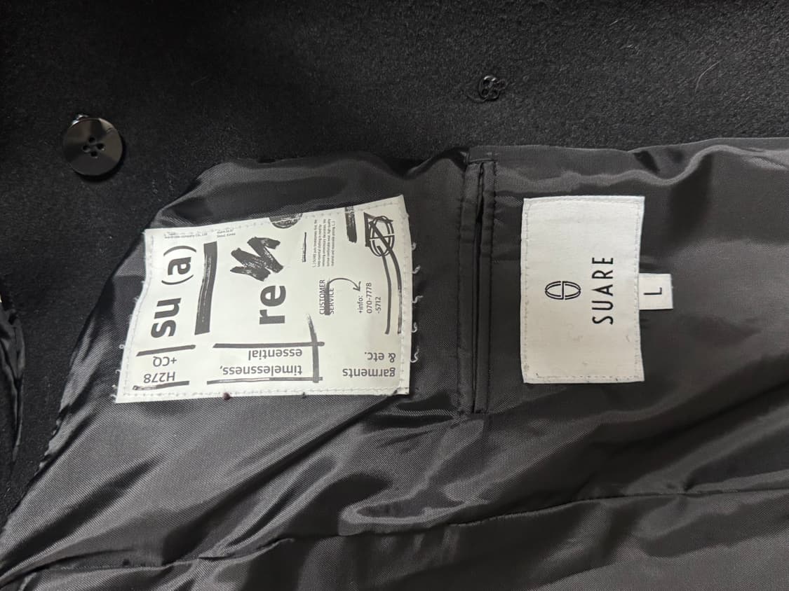 수아레 / 울 블렌드 더블 갱코트 블랙 / L 상품이미지3