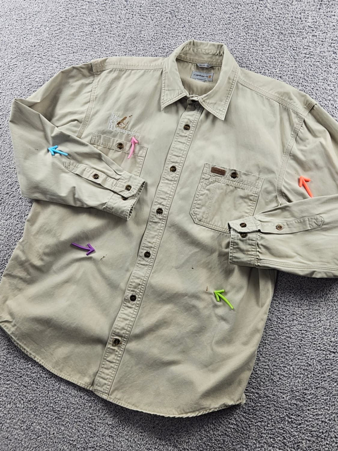 칼하트 코튼 포켓 버튼업 워크 셔츠 ( L ) / 10983 상품이미지4