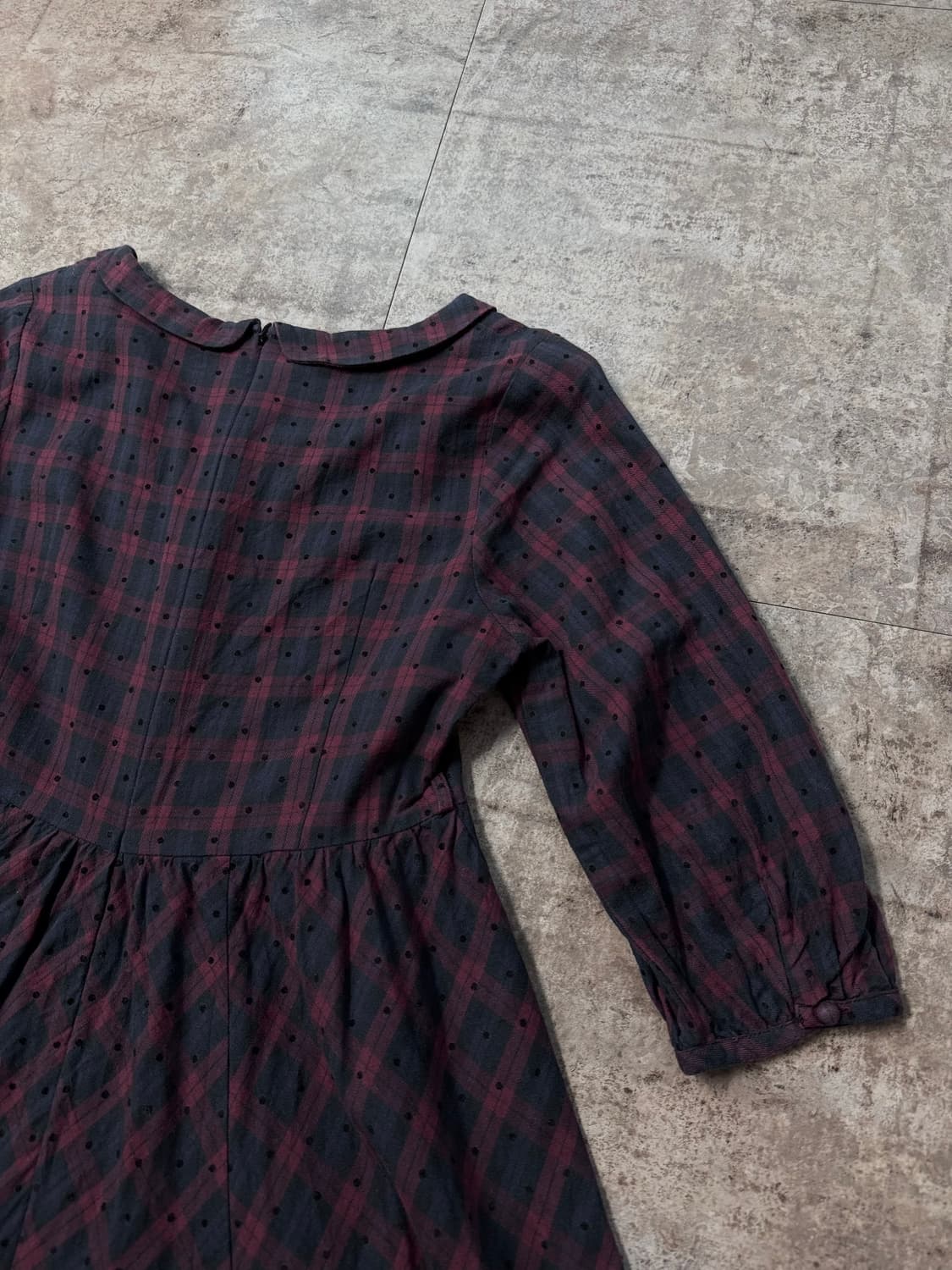 미니 버튼 가디건 체크 도트 패턴 원피스 2pcs SET 상품이미지8