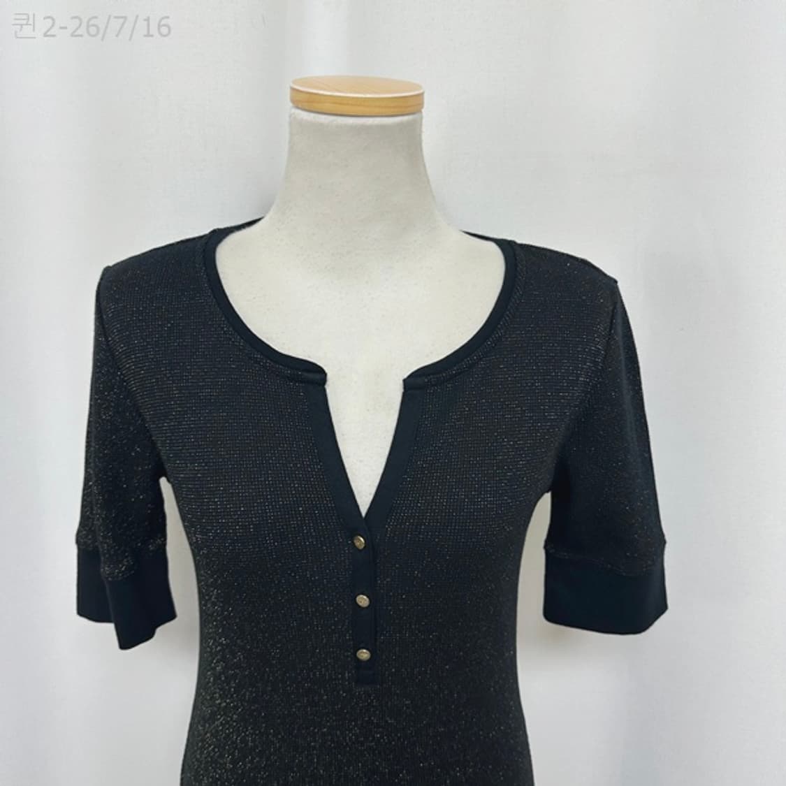 랄프로렌 여자 플레어 반팔 원피스 검정 금장 M 상품이미지2