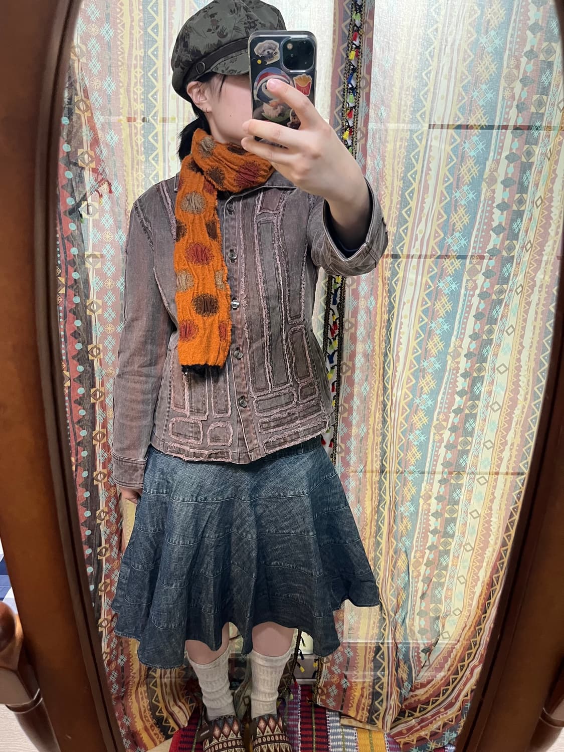 버건디 데님 재킷 상품이미지1