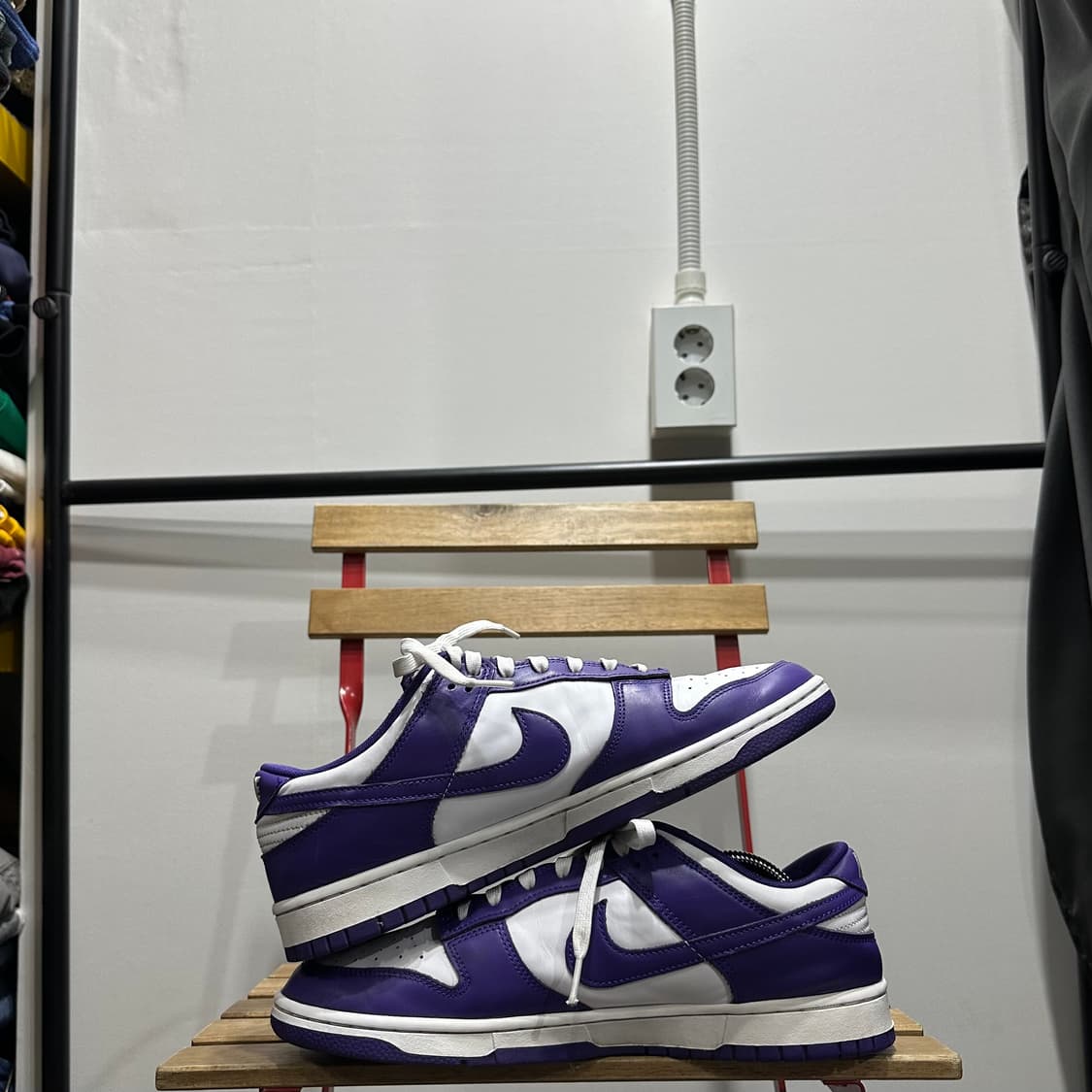 290) 나이키 운동화 남성 남자 신발 덩크 로우 퍼플/화이트 상품이미지7