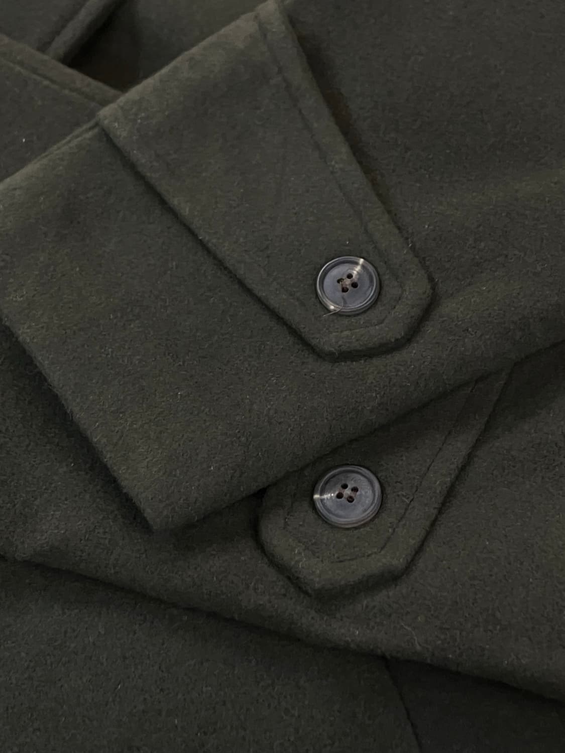 투버튼 롱 코트 그린  #csz2626 상품이미지5