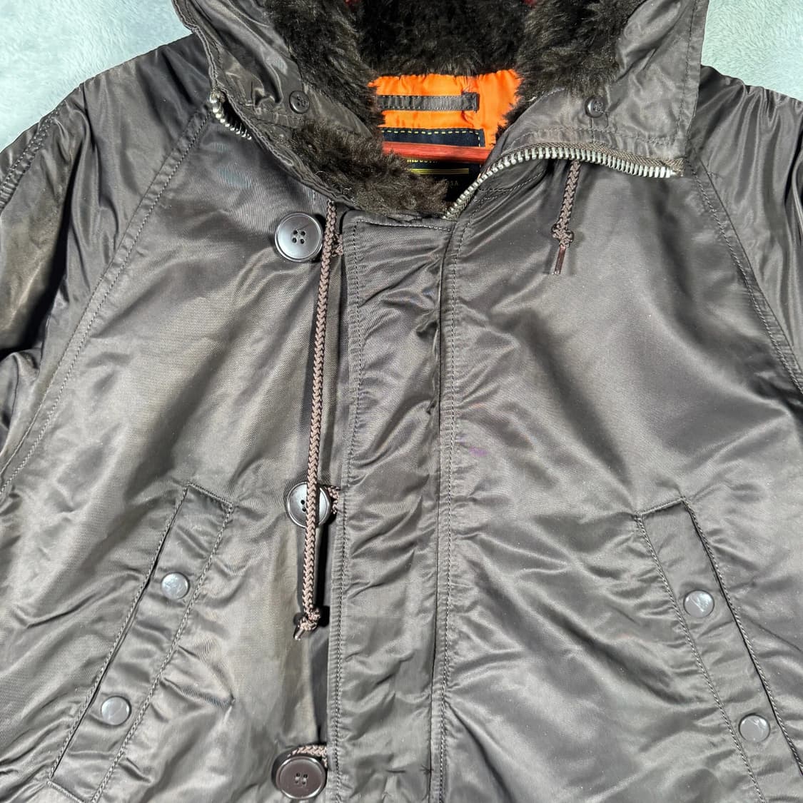 00s 알파 인더스트리 N-3B 파카 다크 브라운 상품이미지3