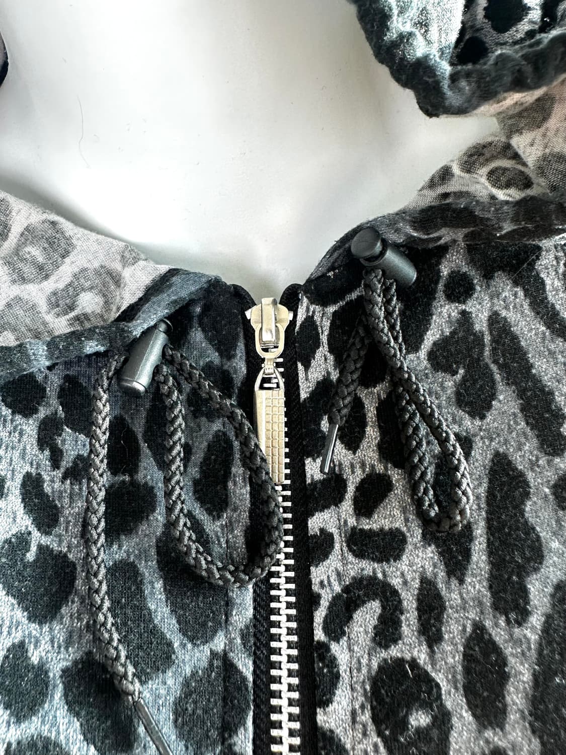 그레이 레오파드 후드 집업 상품이미지6