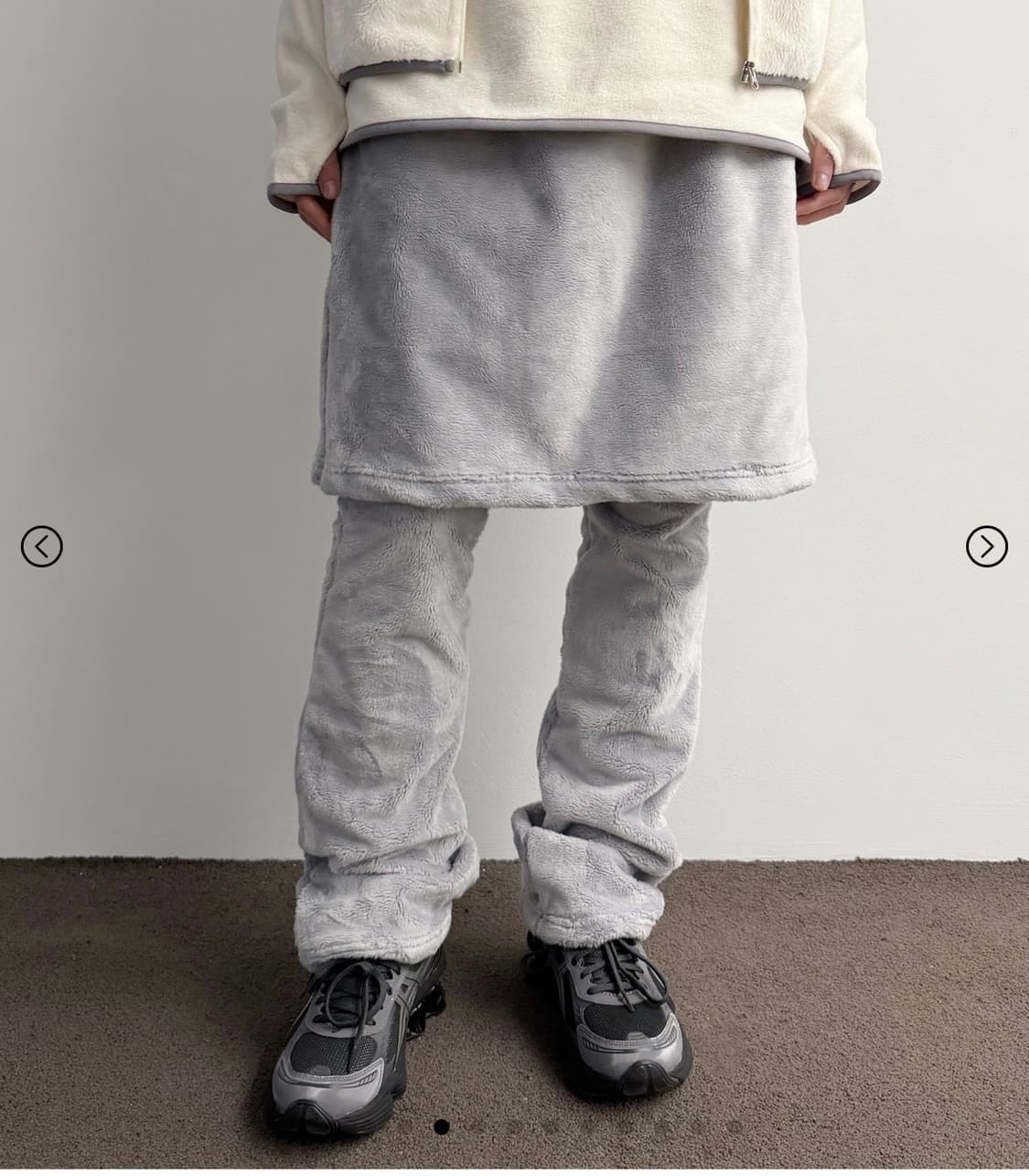 지초이 컴포트 25-004 플리스 보아 스커트 라이트그레이 상품이미지5