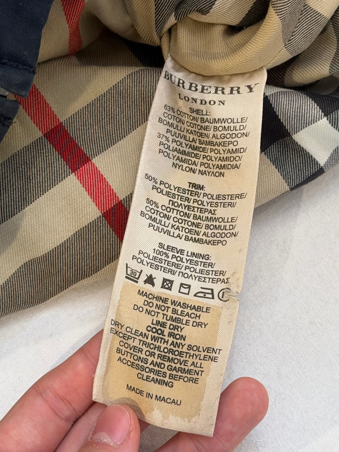 버버리 체크안감 블루종 스윙탑 자켓 네이비 상품이미지9