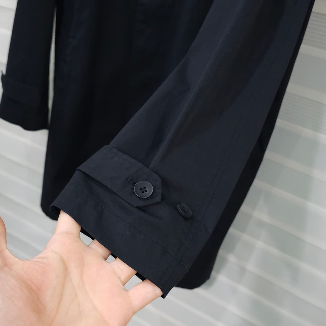 일본 J.FERRY MEN 블랙 코튼 싱글코트- M-L 상품이미지3