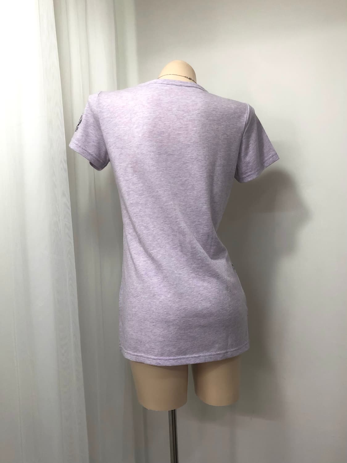 lavender y2k scroll pattern half tee  상품이미지3
