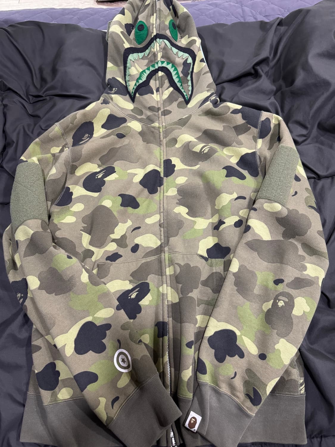 베이프 녹계 샤크 후드집업 L 상품이미지2