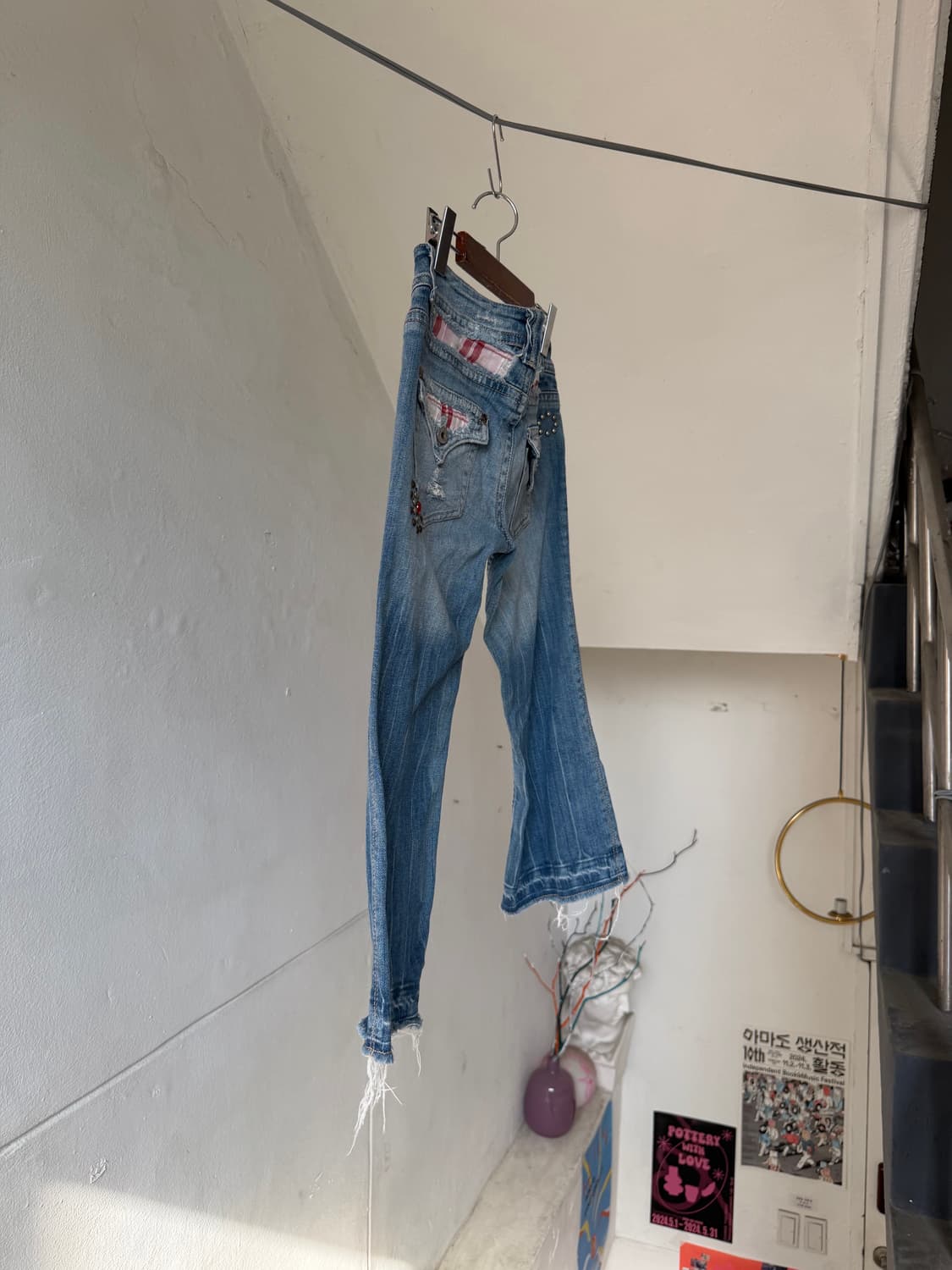 에스닉 데님 7부 카프리 팬츠 상품이미지7