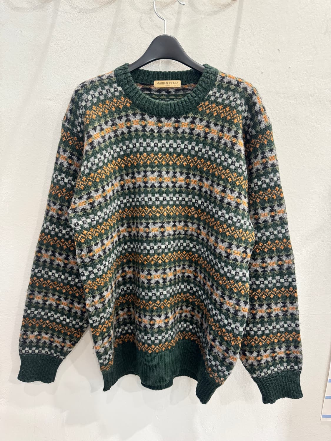 japan vintage 패턴 라운드니트 상품이미지1