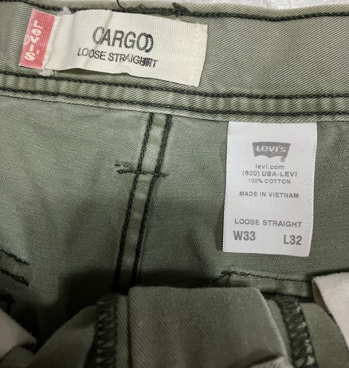 리바이스 카고 카키 팬츠 W33 L32 상품이미지6