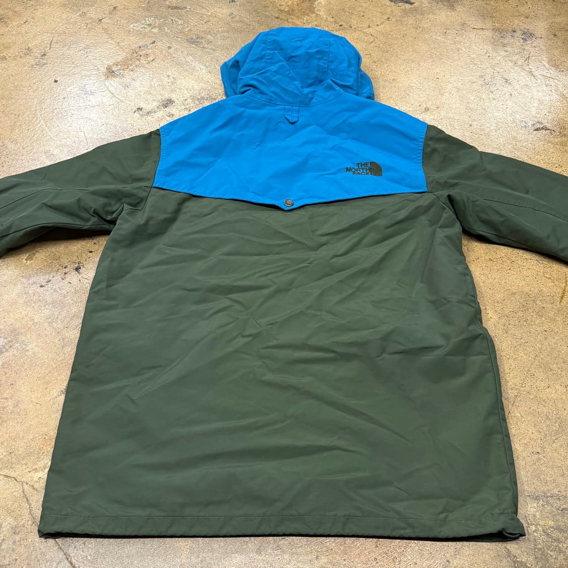 [정품/100] 노스페이스 블루 그린 후드 바람막이 자켓 b19 상품이미지4
