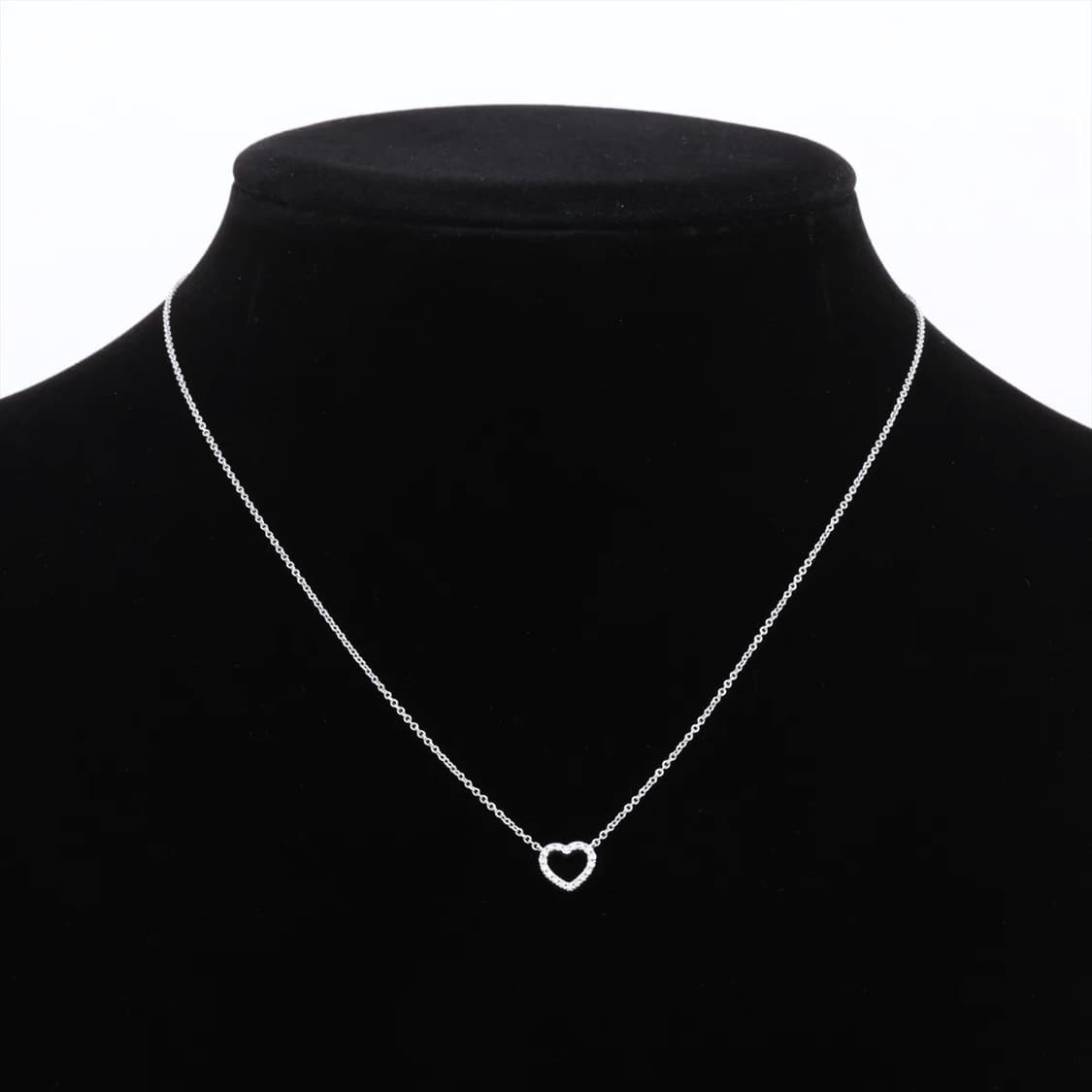 티파니앤코 메트로하트 18P 천연 다이아 18K 화이트골드 펜던트 목걸이 상품이미지8