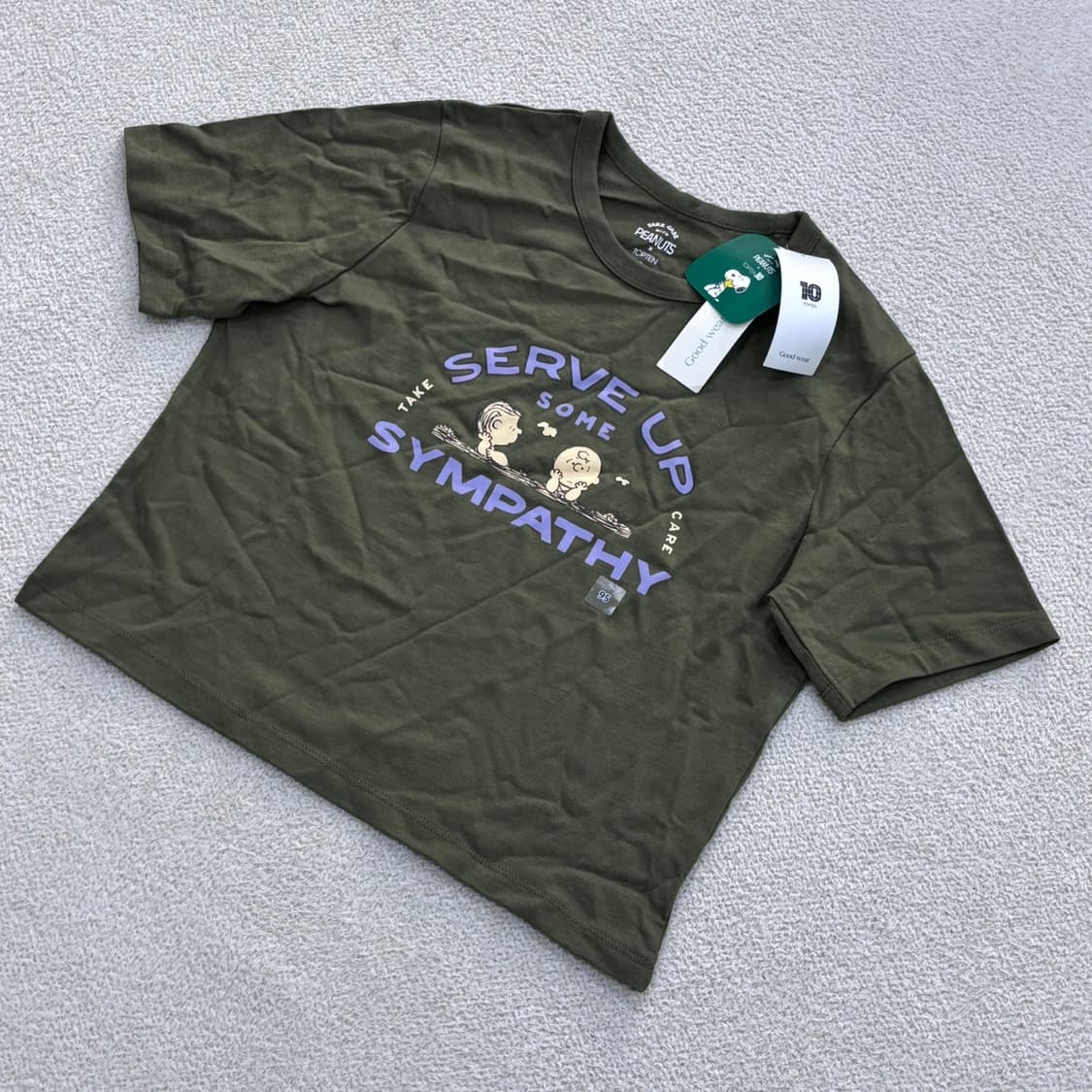 95 새상품 탑텐 피너츠 크롭 티셔츠 0401E 상품이미지1