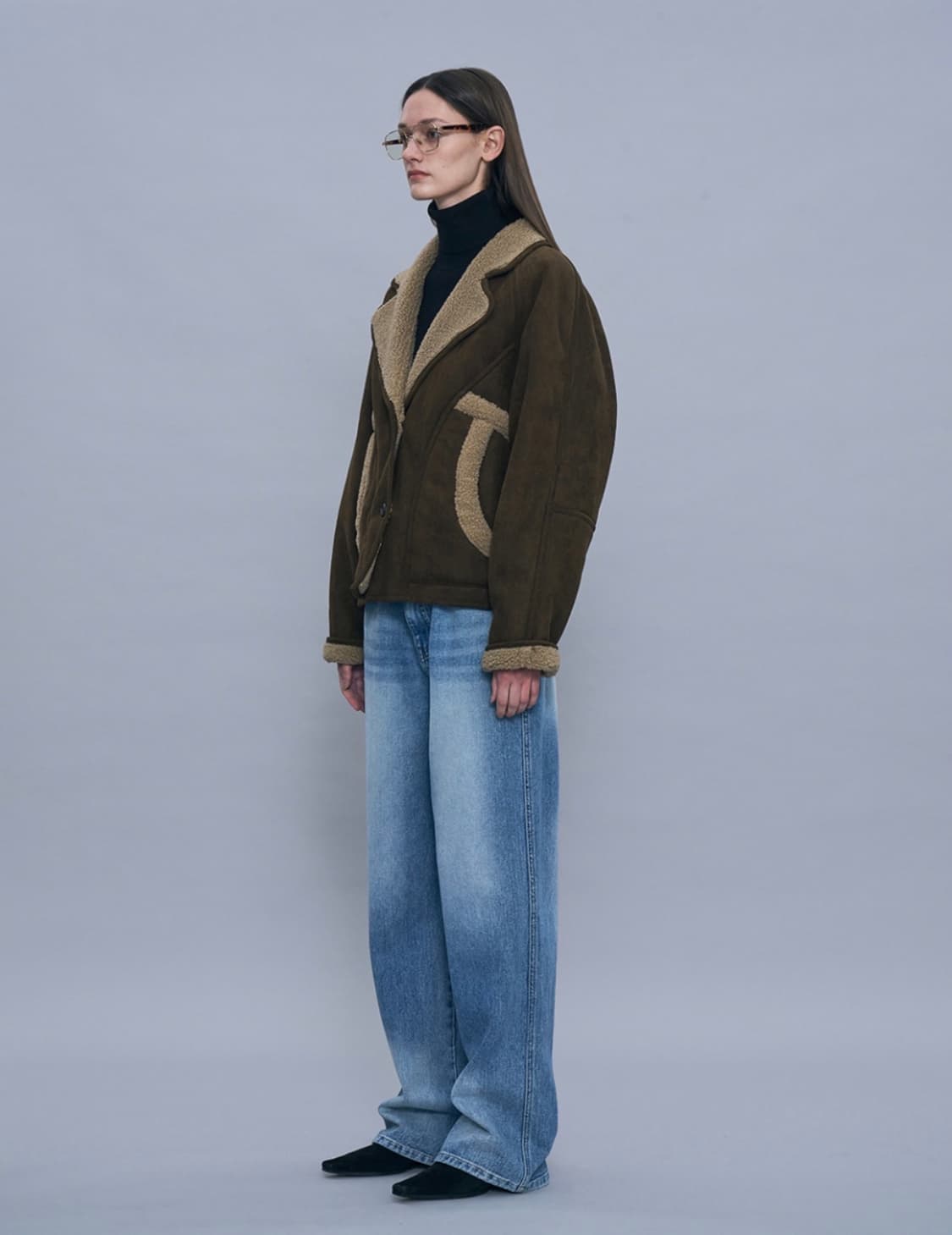 파르티멘토 우먼 스웨이드 쉬얼링 코트 무스탕 브라운 (실사 o) 상품이미지2