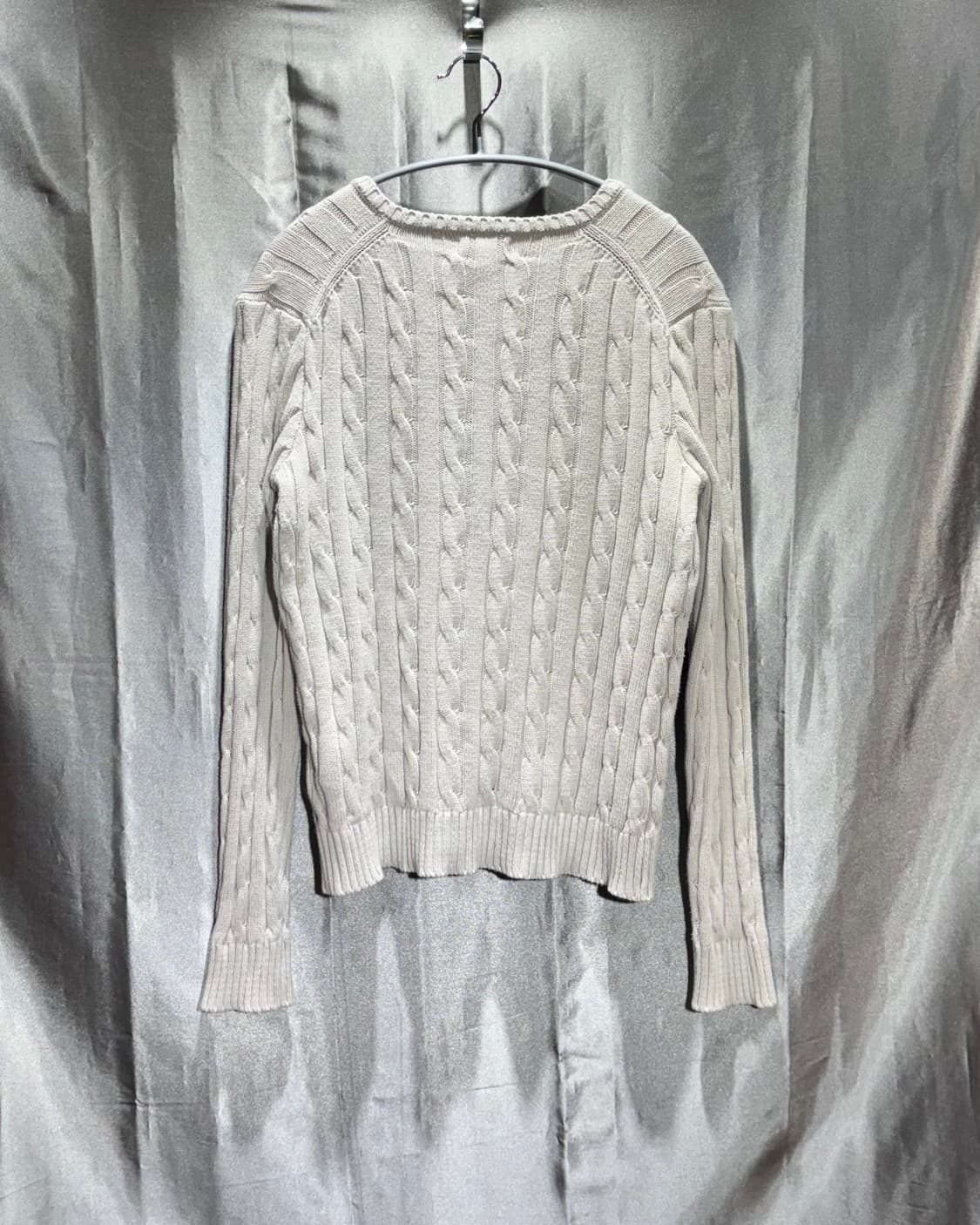 S 폴로랄프로렌 그레이 브이넥 케이블 니트 상품이미지3