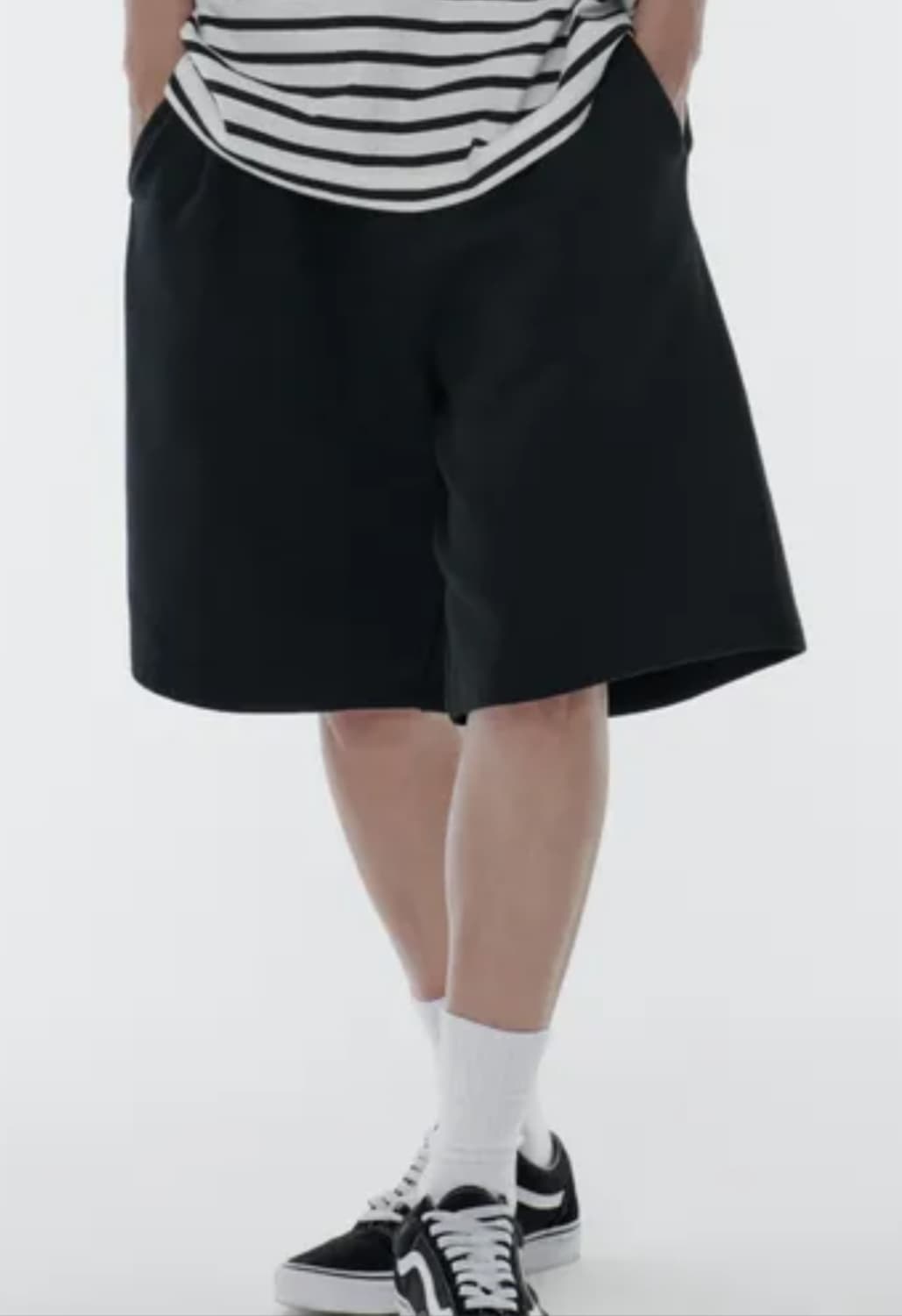 블랙 L)무탠다드 바스켓볼 스웨트 쇼츠 상품이미지1