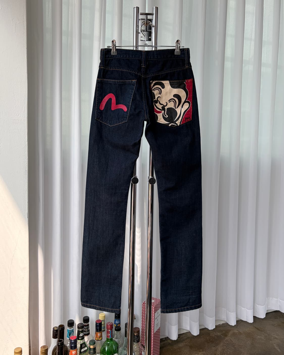 [26인치]에비수 Evisu 올드스쿨 포켓 프린팅 데님 팬츠 상품이미지1