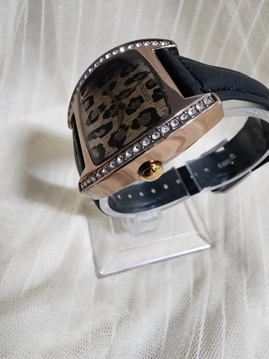 스타카토 레오파드 시계 블랙 가죽 밴드 상품이미지5