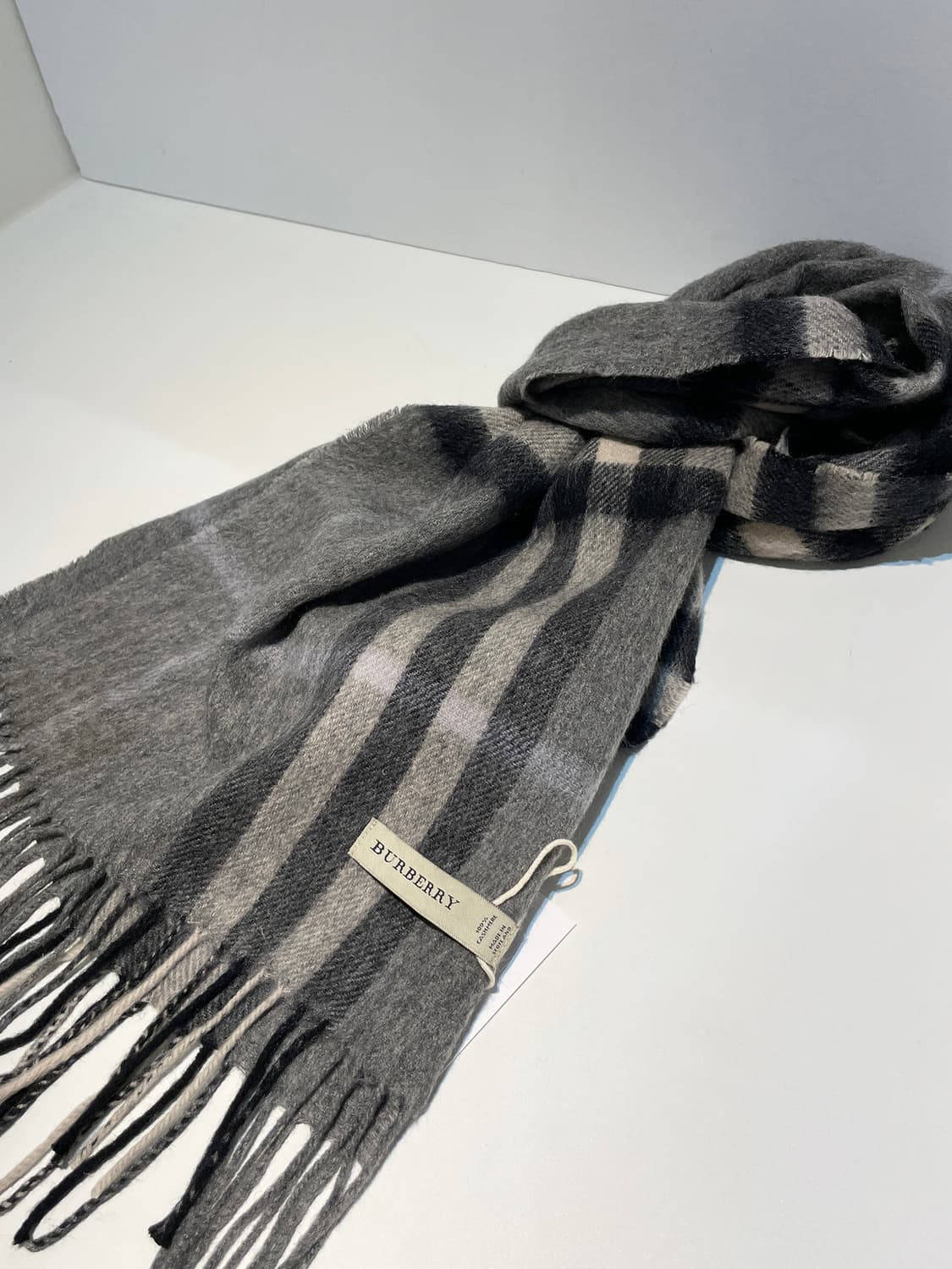 버버리 자이언트 체크 스코틀랜드 100% 캐시미어 목도리 A1535 상품이미지2