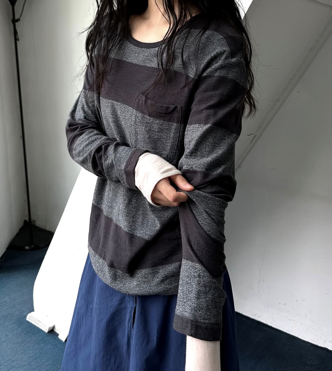 Border stripe design L/S top 상품이미지8