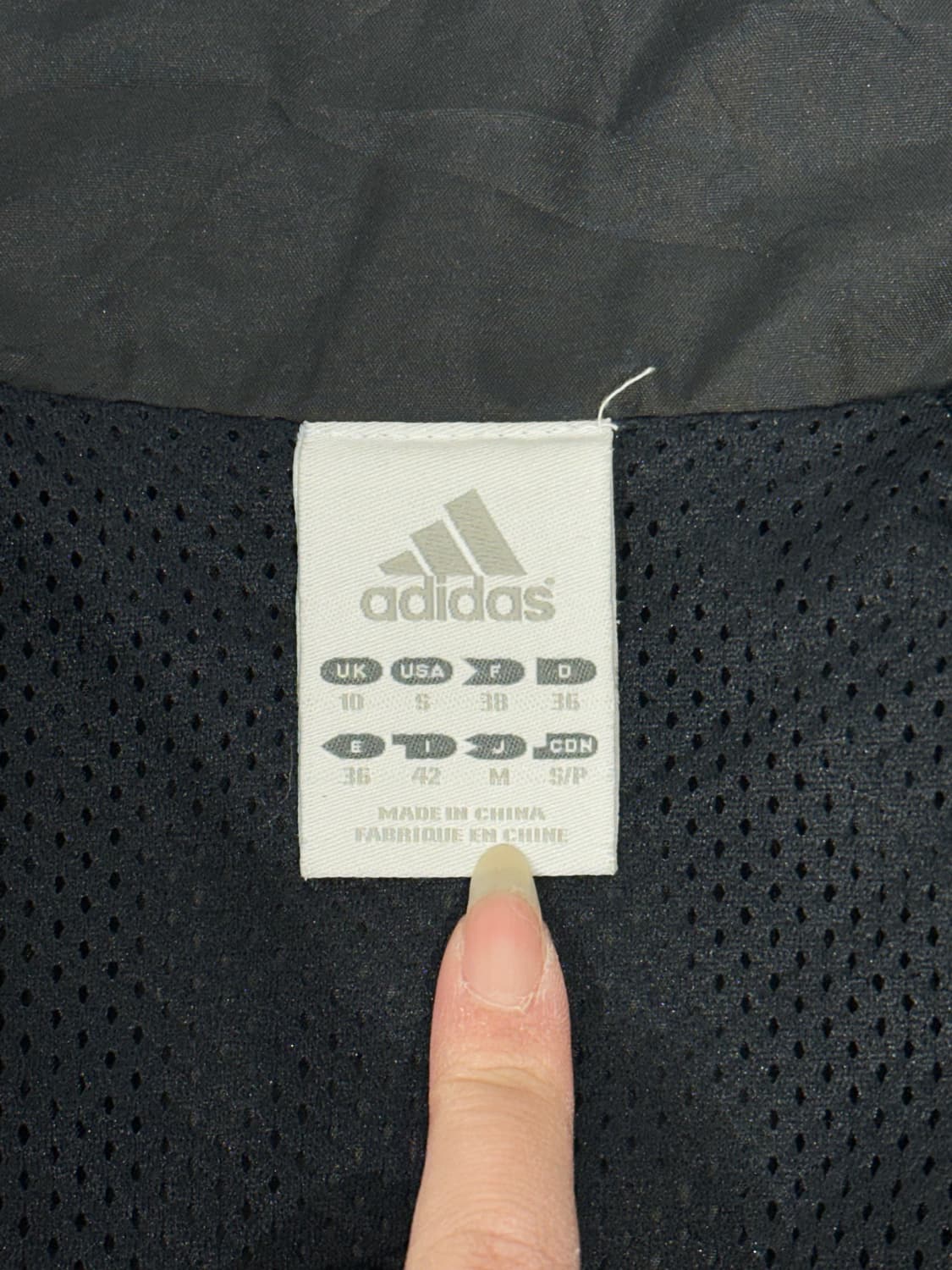 아디다스 블랙 00s 고프코어 화이트 삼선 바람막이 자켓 M 상품이미지7