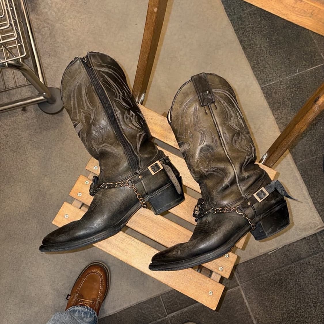 할리데이비슨 체인 웨스턴부츠(희귀 빈티지 에이징)260 상품이미지1