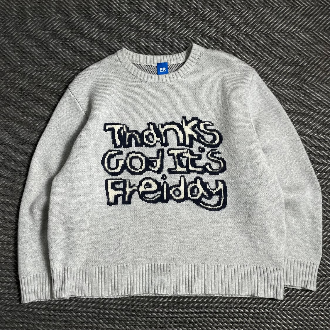 프라이 T.G.L.F 자카드 빅로고 니트 그레이y 4885 상품이미지2