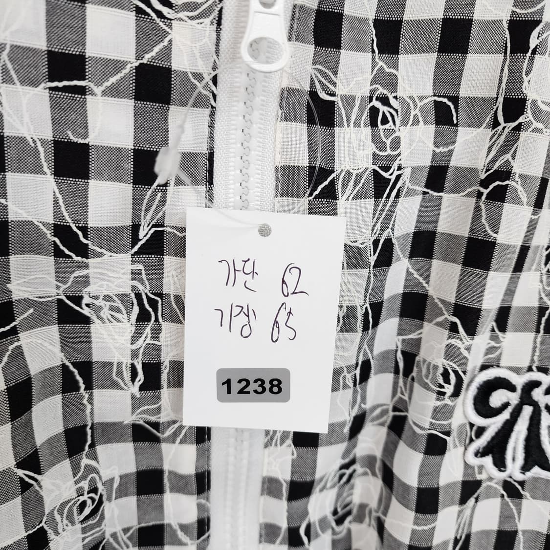 리본 체크 패턴 봄버 점퍼 상품이미지5