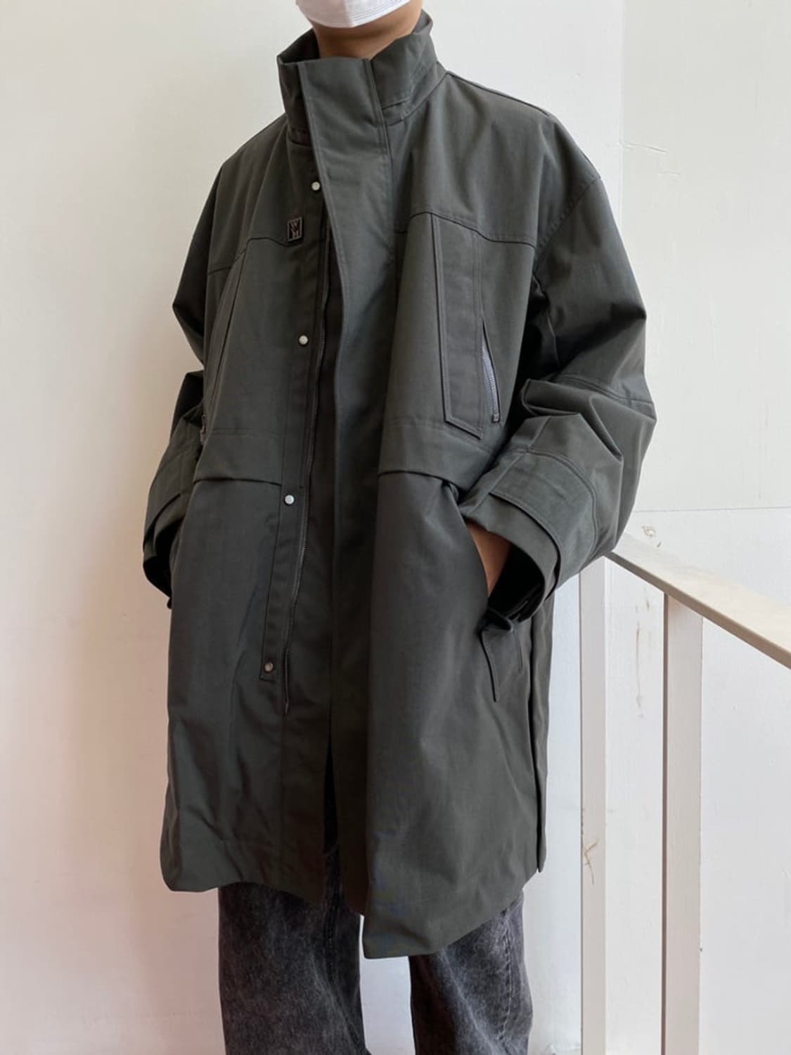 우영미 22FW 코듀라 오버핏 점퍼 (그레이, 50 / 105-110) 상품이미지9