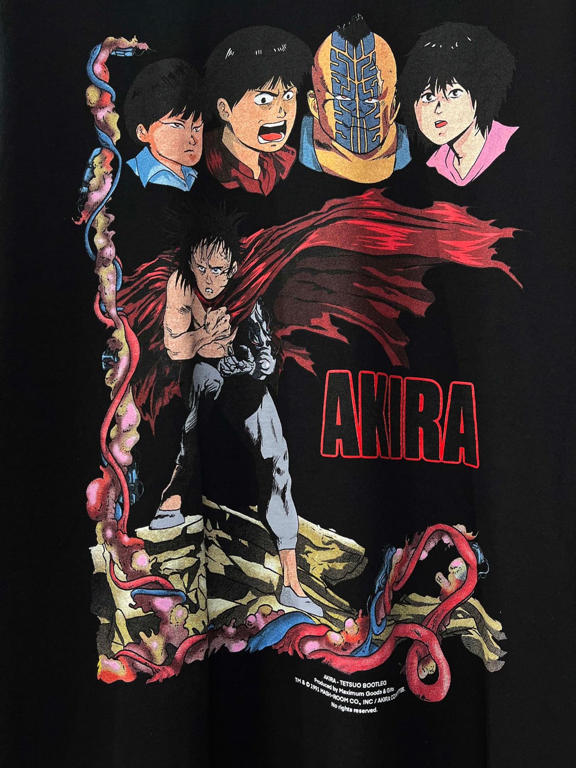 아키라 시마 테츠오 사이버펑크 그래픽 애니 반팔티 부틀렉 블랙 상품이미지4