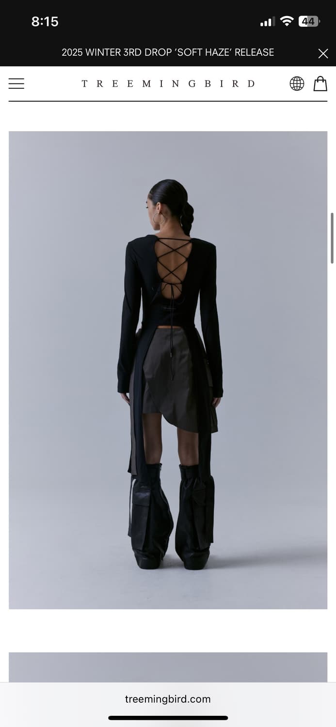 트리밍버드 back-less strap long sleeve black 상품이미지3