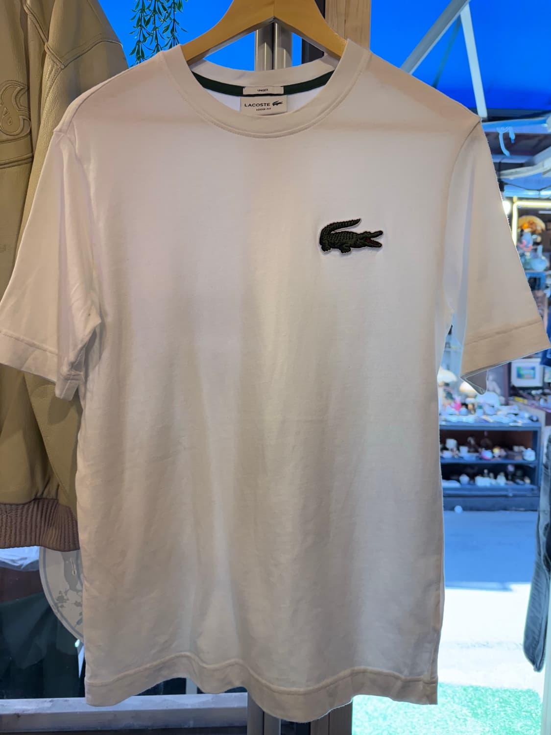 라코스테 빅로고 화이트 반팔티 상품이미지1