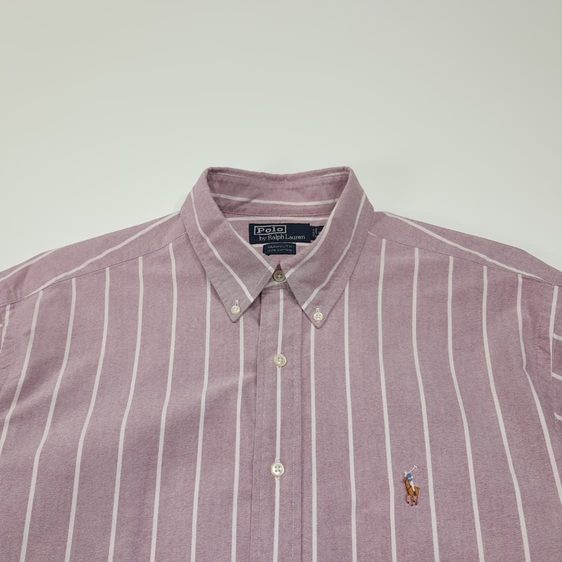 CL538 2XL 폴로 90s 올드스쿨 스트라이프 더스티핑크 셔츠 남방 상품이미지2