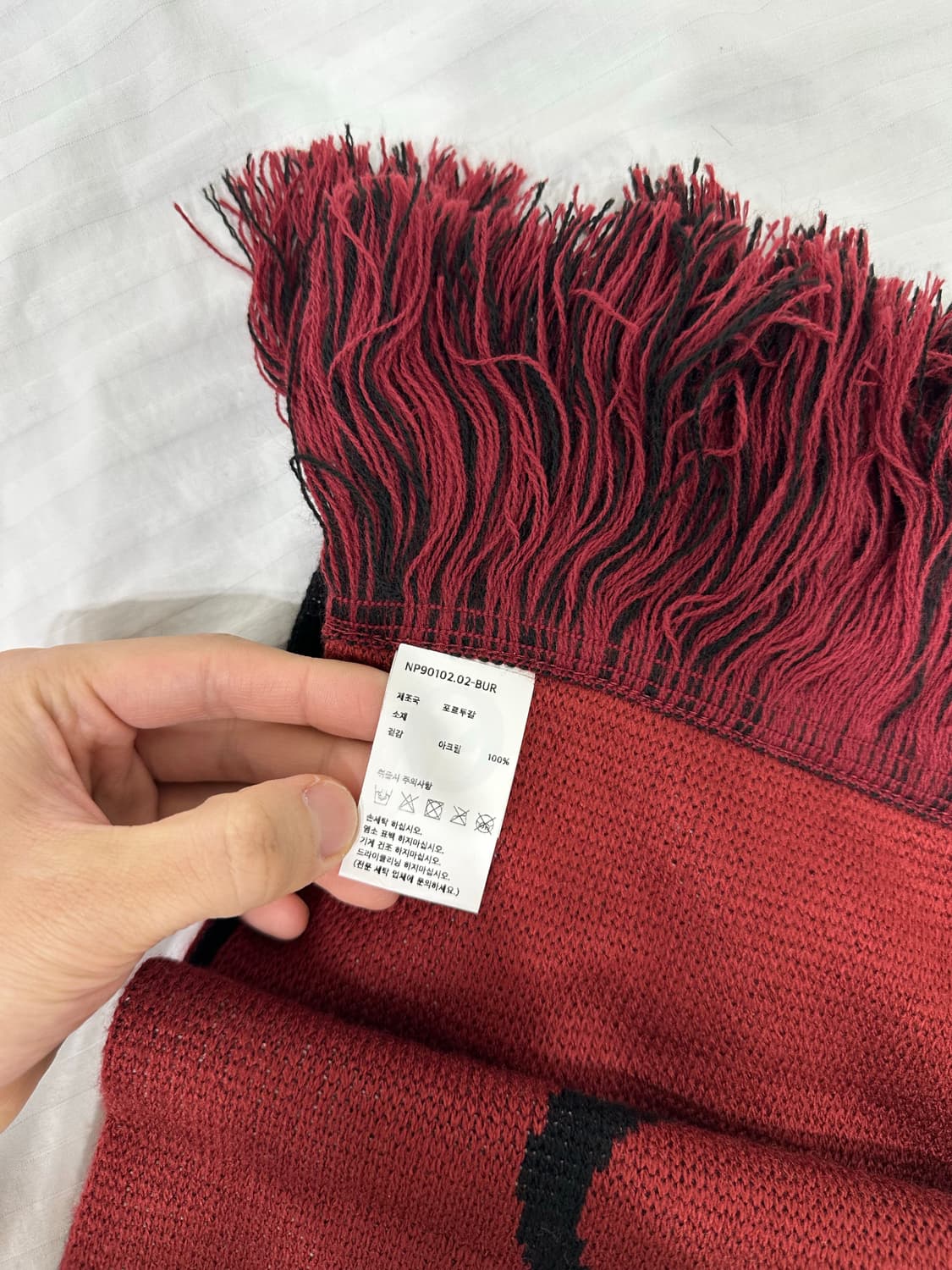 No problemo 버건디/블랙 스카프 급처 상품이미지5