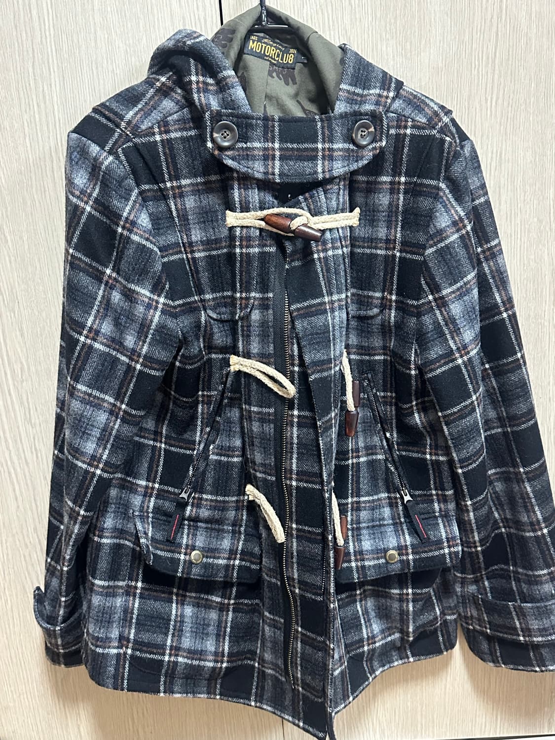 사파리스팟 레기온 퍼 체크 더플 코트 1사이즈 상품이미지7