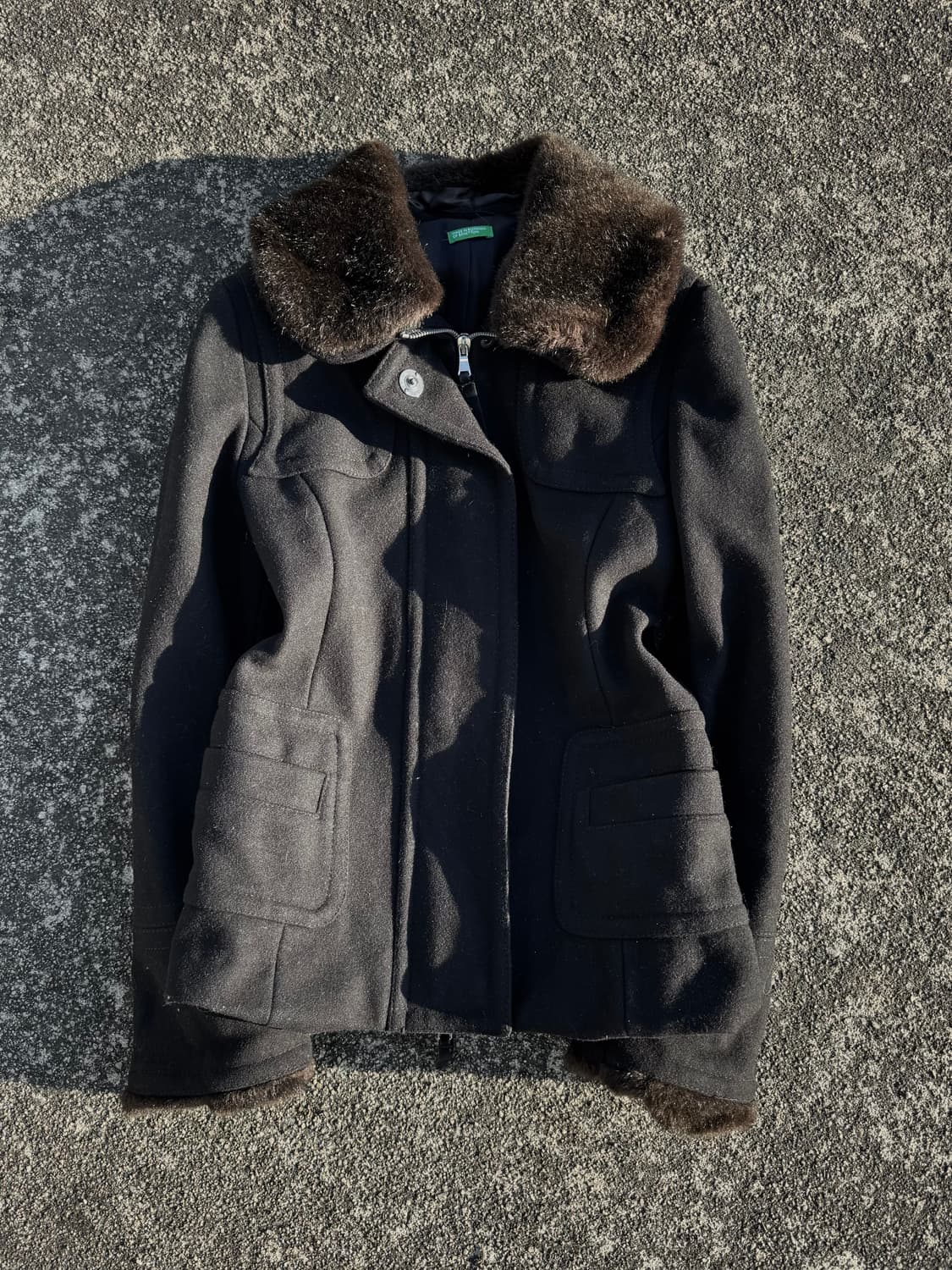 Fur-Collar Wool Coat 상품이미지1