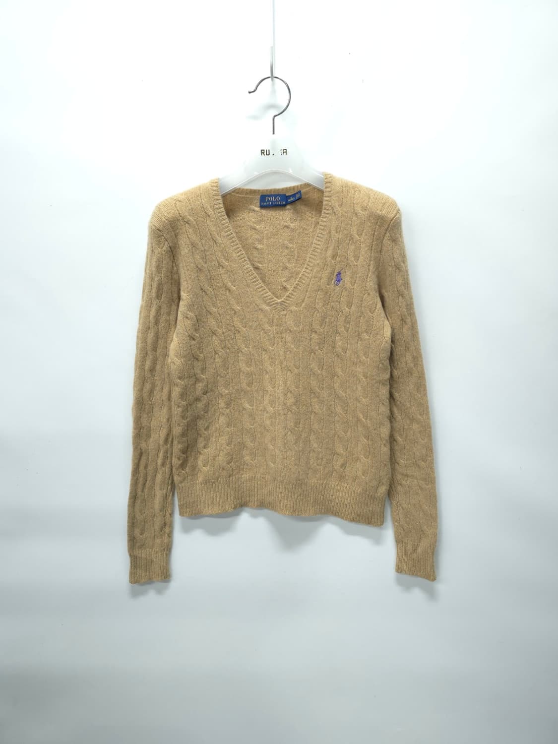 폴로 캐시미어 케이블 브이니트 (여성44~55) 상품이미지1