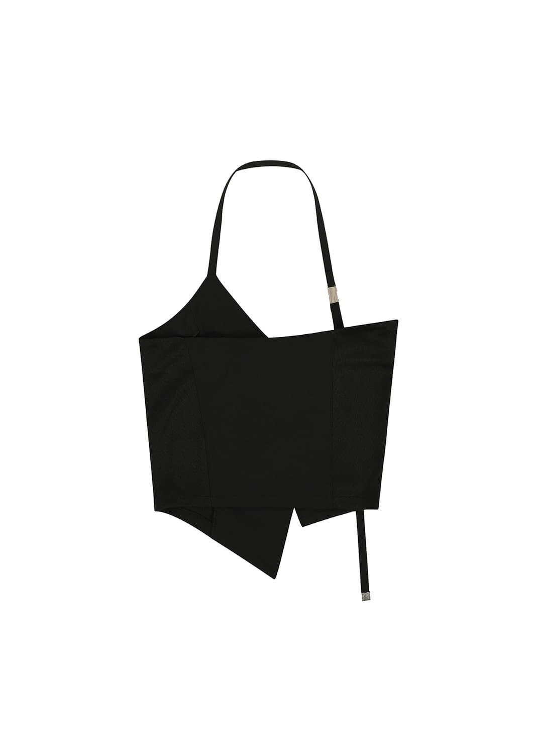 [BOHEMSEO] UNBALANCED HALTER VEST, BLACK 상품이미지3