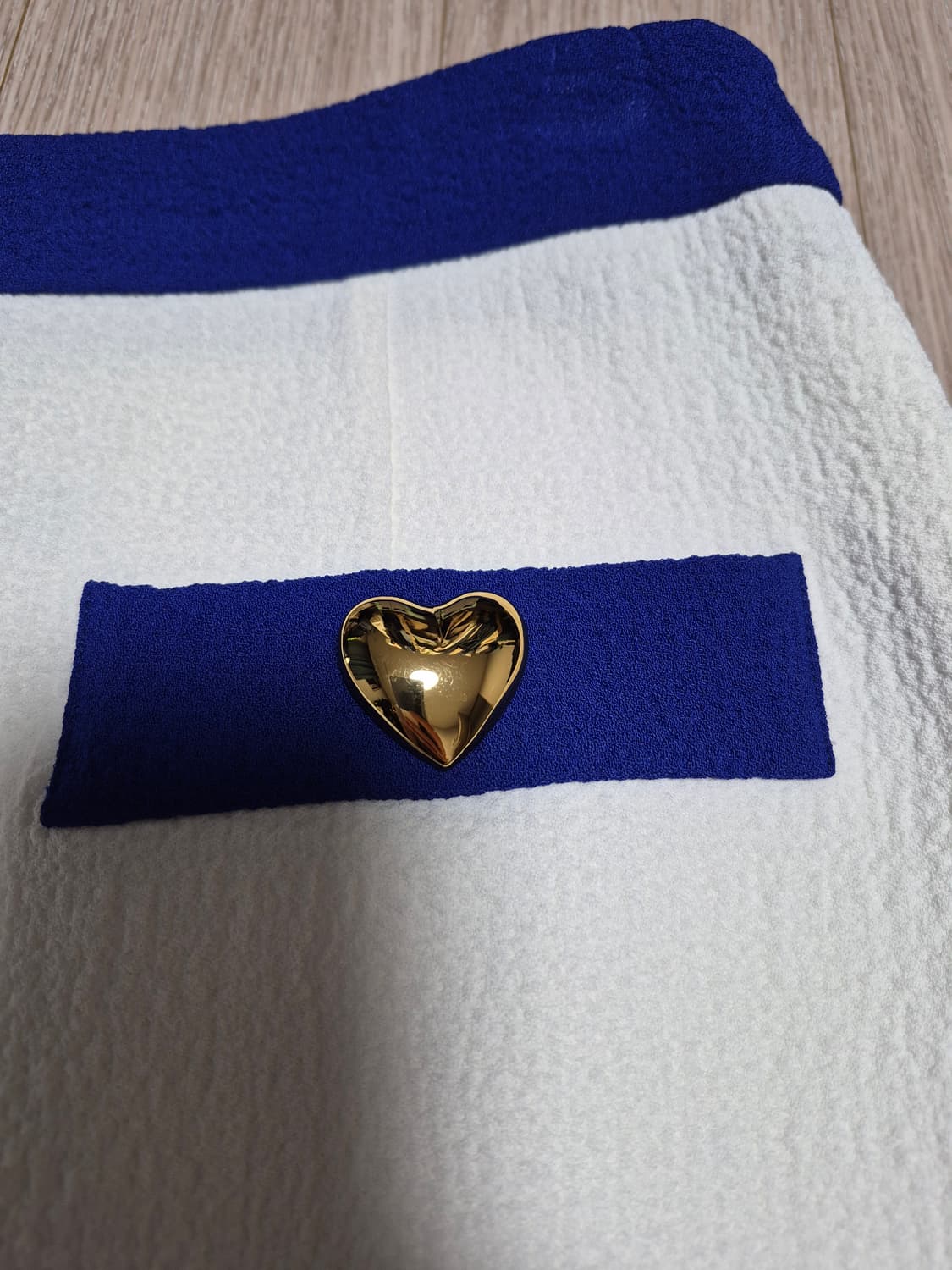 모스키노 블루 하트버튼 미니스커트 40(26~27) 상품이미지3