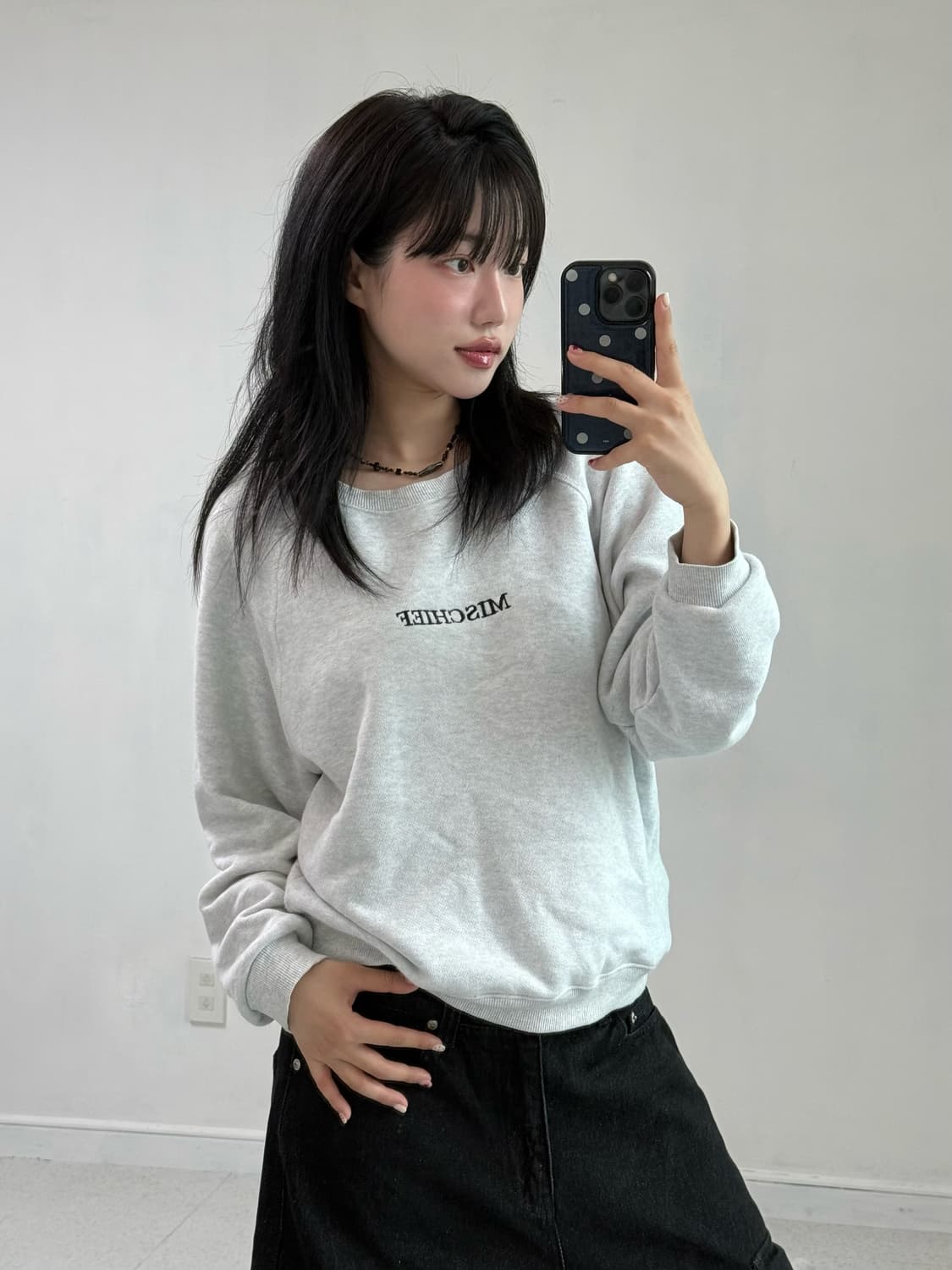 미스치프 멜란지 맨투맨 상품이미지4