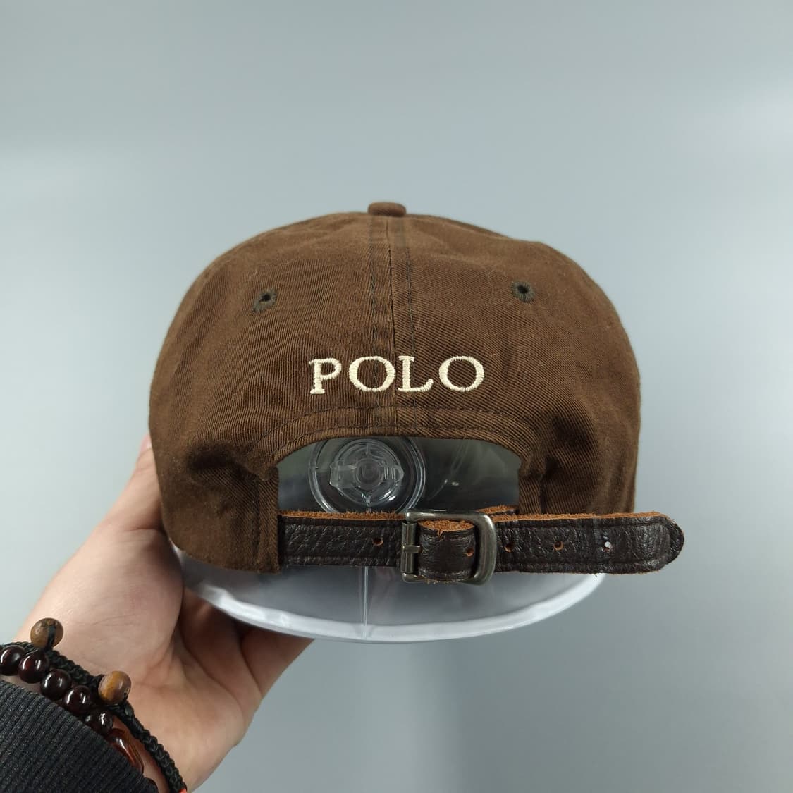 폴로랄프로렌 두산 00s 브라운 화이트포니 레더스트랩 코튼 볼캡 야구모자 상품이미지7