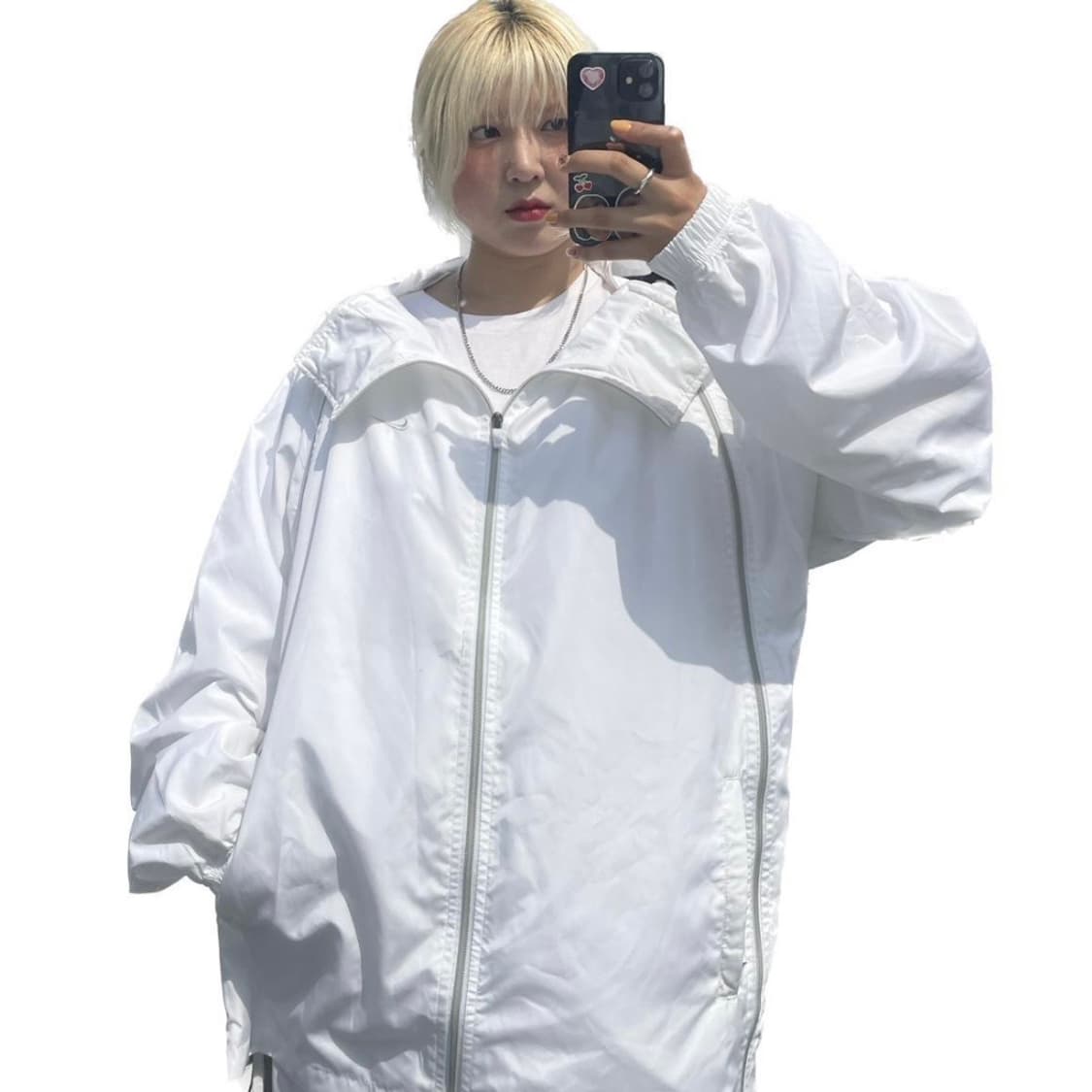 나이키 올드스쿨  화이트 빅사이즈 스포티 바람막이  상품이미지7