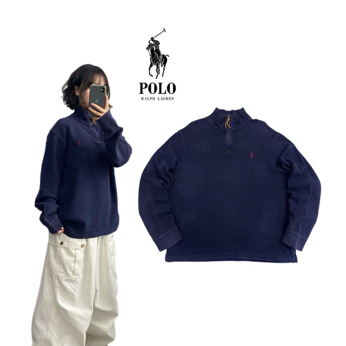 폴로 신형 포니 아노락 반집업 니트 상품이미지1