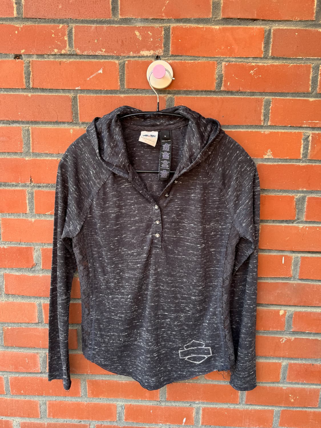 할리데이비슨 슬림핏 레이스 헨리넥 후드티 상품이미지1