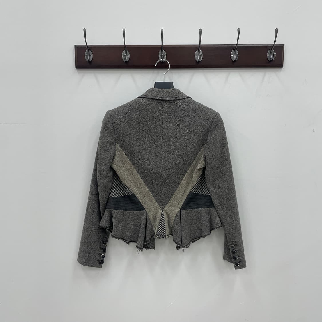 시스템 헤링본 체크 배색 클래식 자켓 상품이미지3